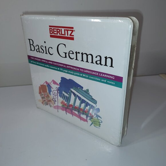 Sealed Berlitz Basic German Three-60 Minute Audio Cassetts/Study Guide - Picture 1 of 6
